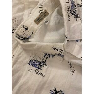 Men's 3XL St. Thomas Island Palm Tree Print Short Sleeve Button Down Shirt
